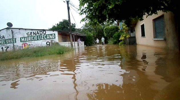 El municipio de Caucasia ha sufrido inundaciones por lluvias. Foto: CORTESÍA.