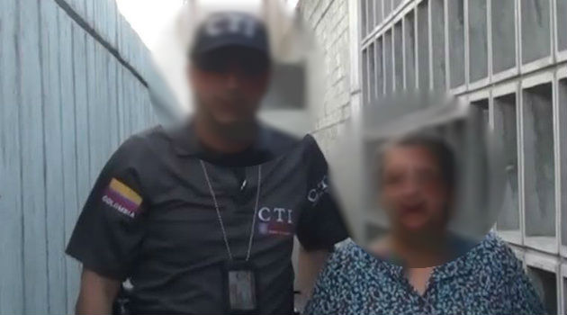 La mujer fue capturada por efectivos del CTI en La Ceja, Antioquia. Foto: CORTESÍA