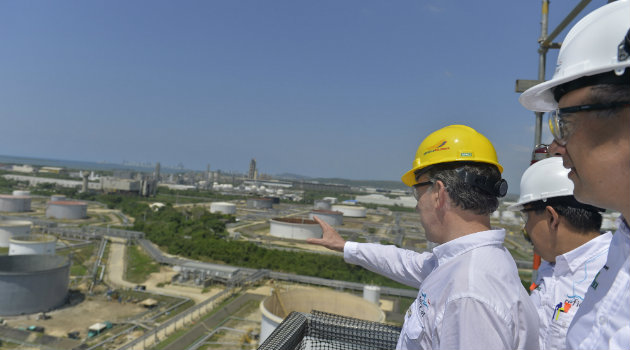 Refinería de Cartagena entregada por el presidente Santos el 21 de octubre de 2015. Foto: Cortesía