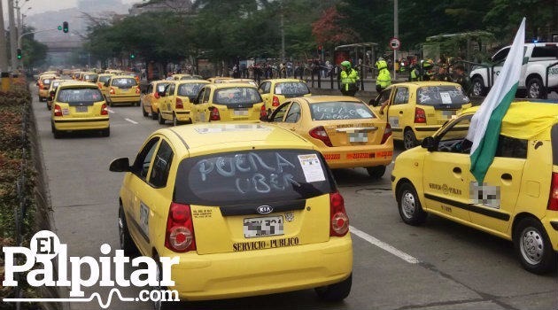 Taxis_Uber_Protestas_Medellín2