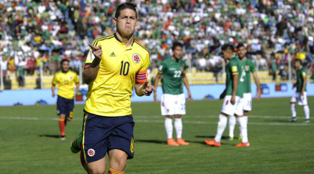 James Rodríguez marcó ante Bolivia y anotó ante Ecuador en la victoria conseguida en las pasadas Eliminatorias. Foto: CORTESÍA