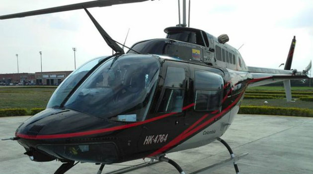 Helicóptero accidentado esta mañana en Santa Rosa de Osos. Foto: CORTESÍA