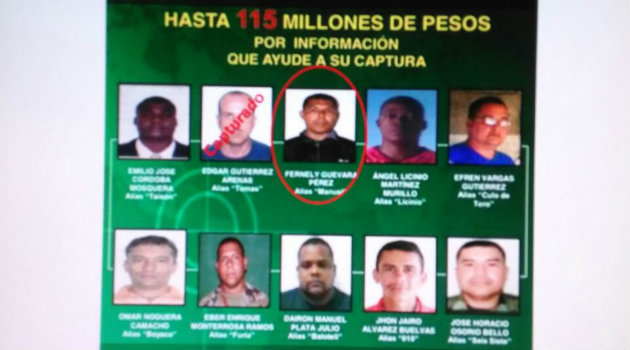 El capturado hacía parte de los 20 más buscados en Antioquia. Foto: CORTESÍA