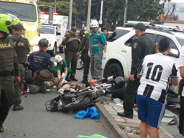 Fleteros atropellados en El Poblado